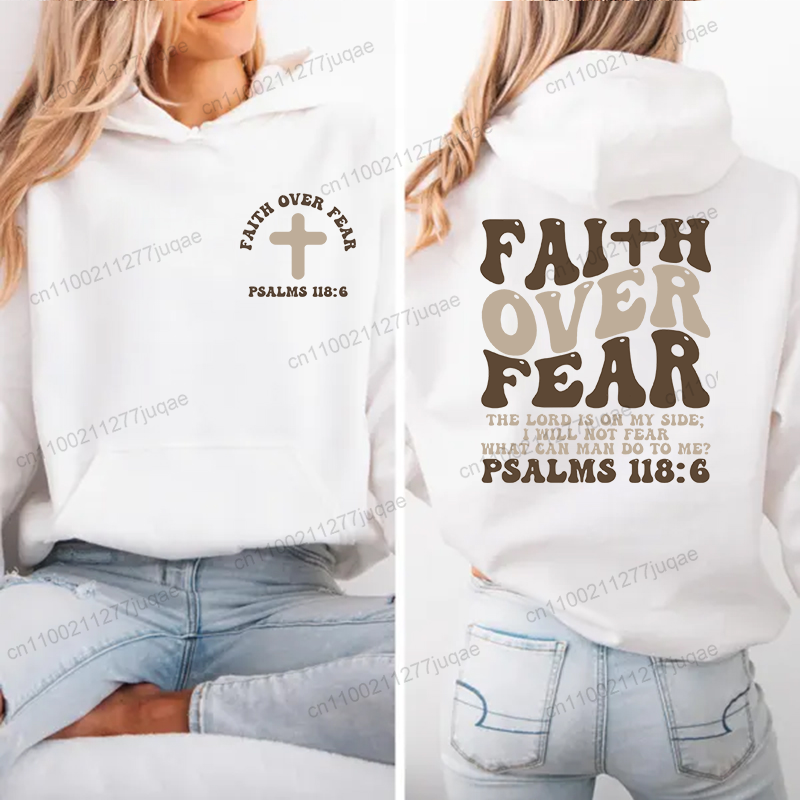 Women Fashion Over The Years - Kaus Gambar Faith Over Fear Wanita