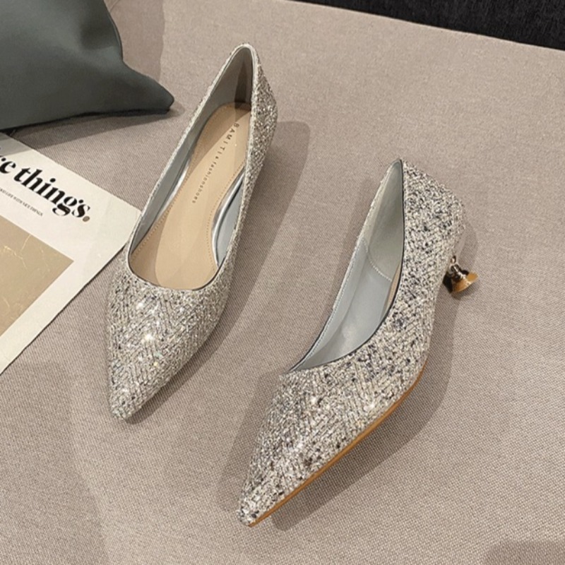 Women'S Fashion Shoes - Sepatu Hak Tinggi Emas Wanita Desain