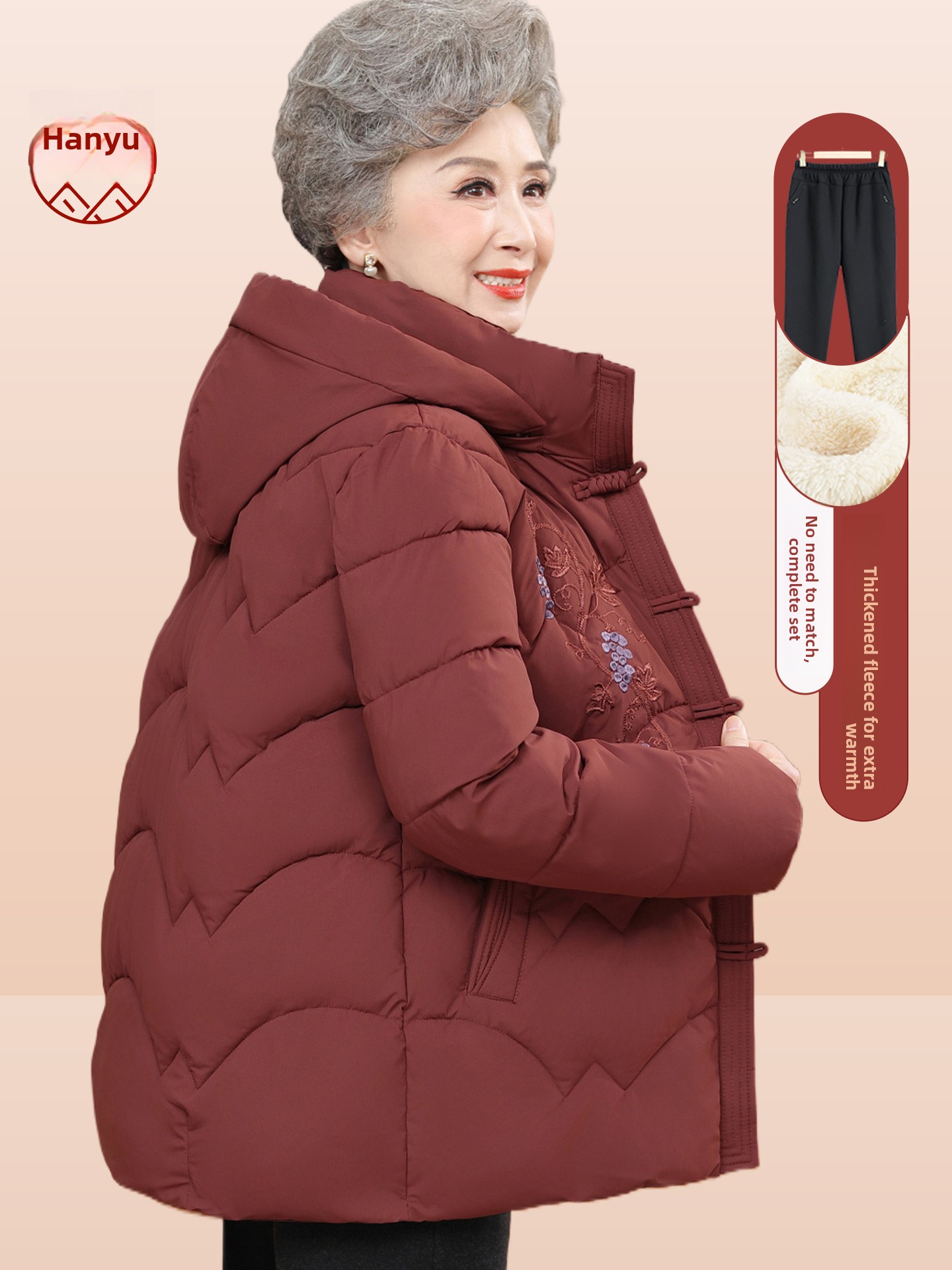 Women Fashion Over The Years - Jaket katun berlapis bulu tebal dengan