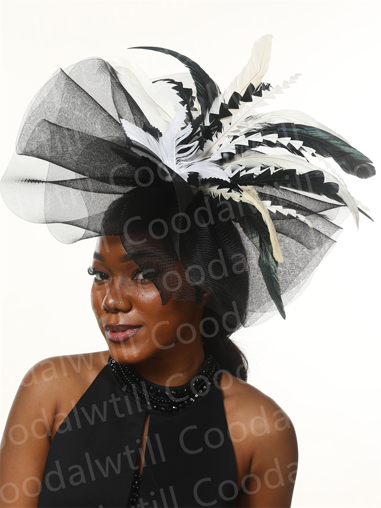 Women'S Fashion Kentucky Derby - Topi pesona Derby hitam dan putih