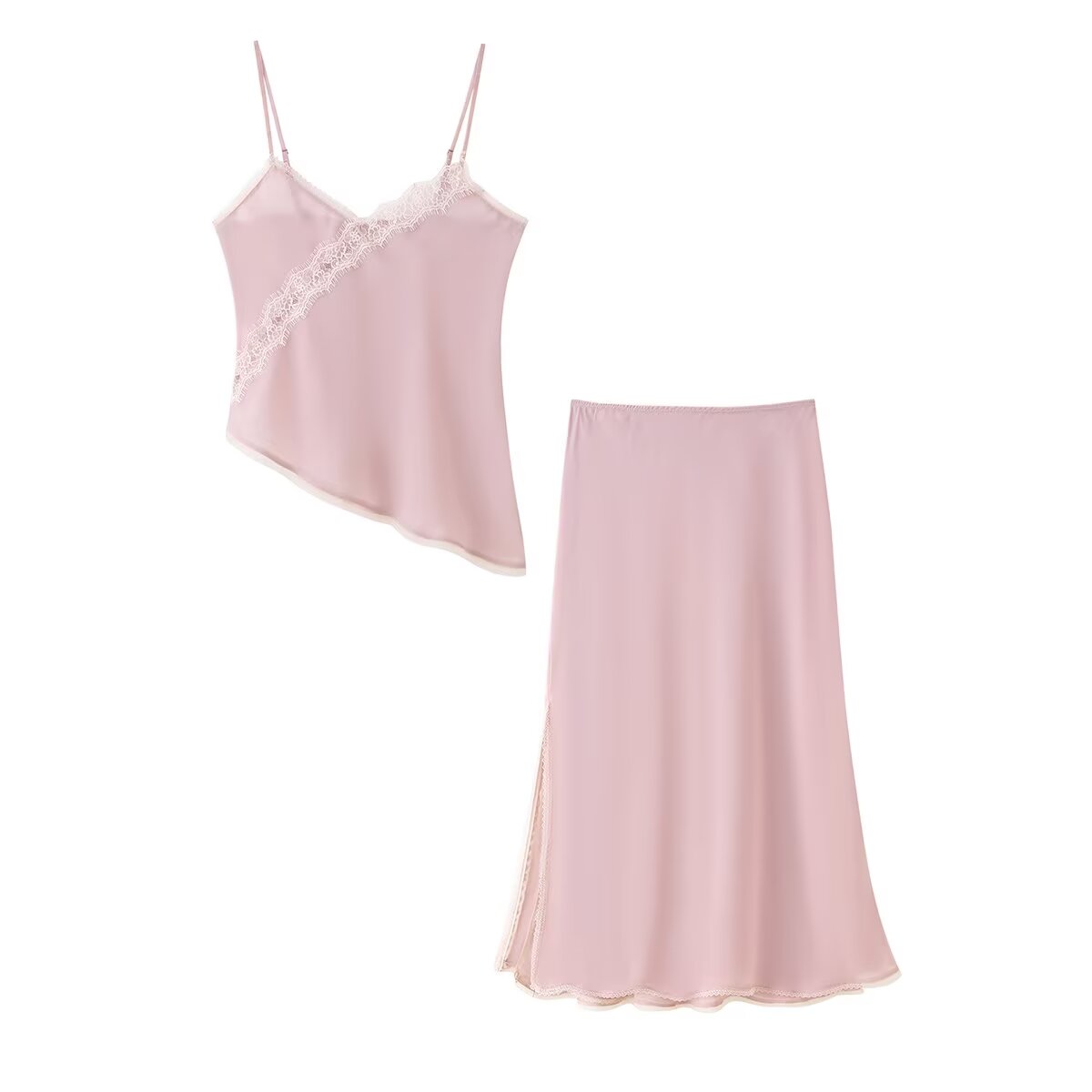 Lace Trim Cami - Tidalyf 2025 Set Atasan Cami dan