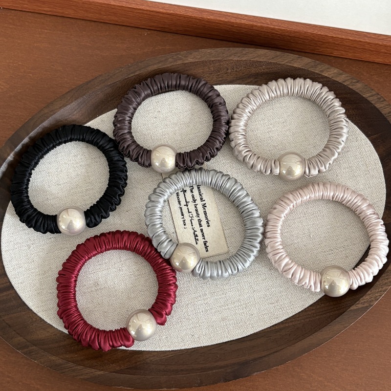 Women'S Fashion Korea - Ikat Rambut Sutra Mutiara Gaya Korea