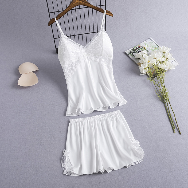 Lace Trim Cami - 2 Buah Cami & Celana Pendek