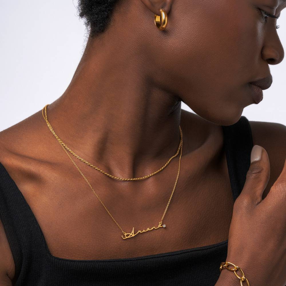 Kalung nama dengan berlian-per - Women Fashion Names ulasan dan harga