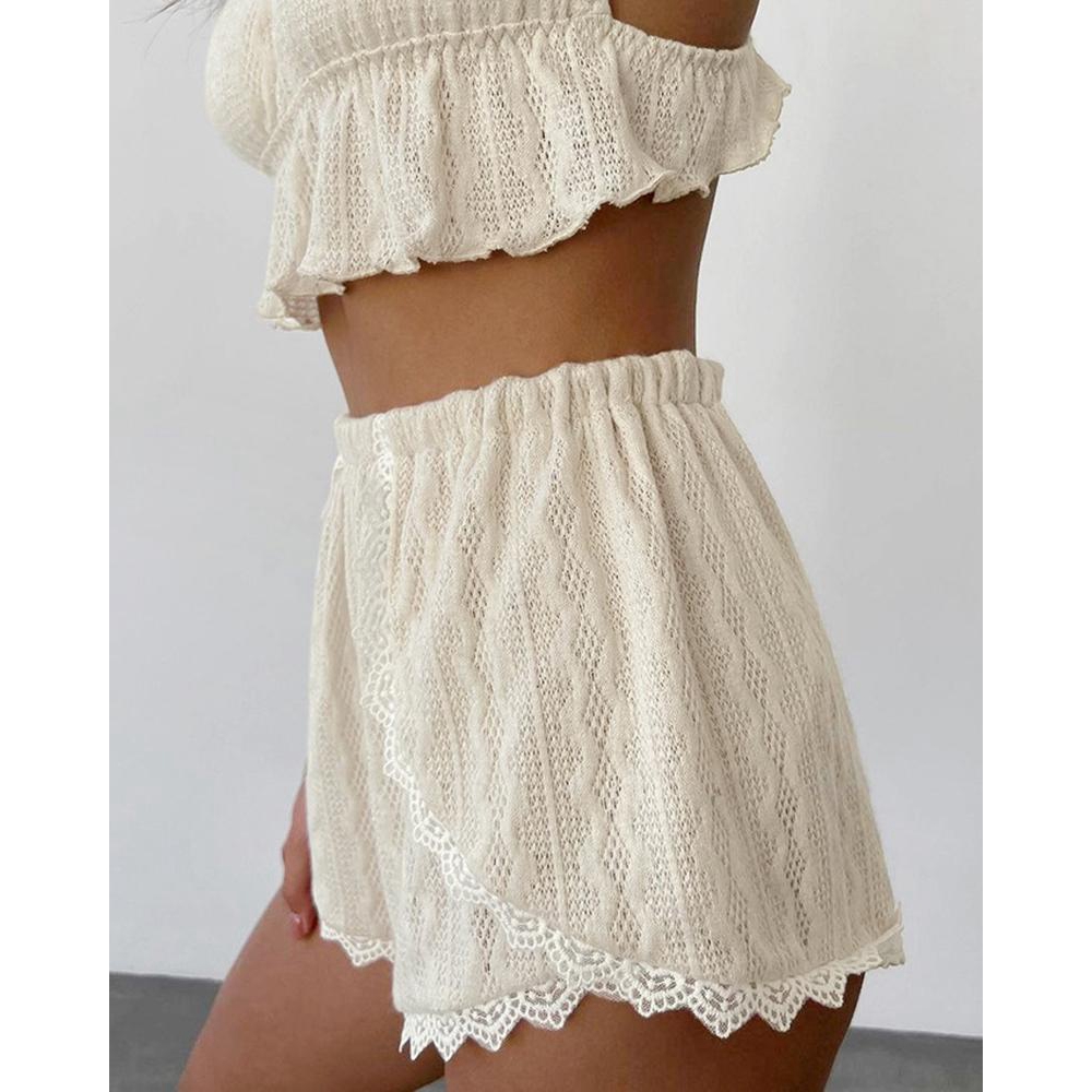 Setelan atasan Cmi tali Spaghe - Lace Trim Cami ulasan dan harga