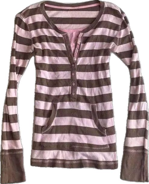 Kaos Musim Dingin Bergaris Pal - Women'S Fashion Korea ulasan dan harga