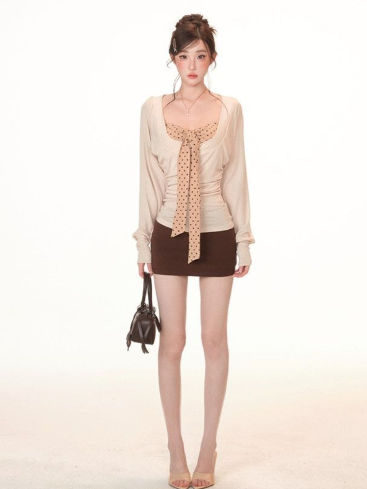Setelan Blus Vintage Musim Sem - Women'S Fashion Vest Tops ulasan dan harga