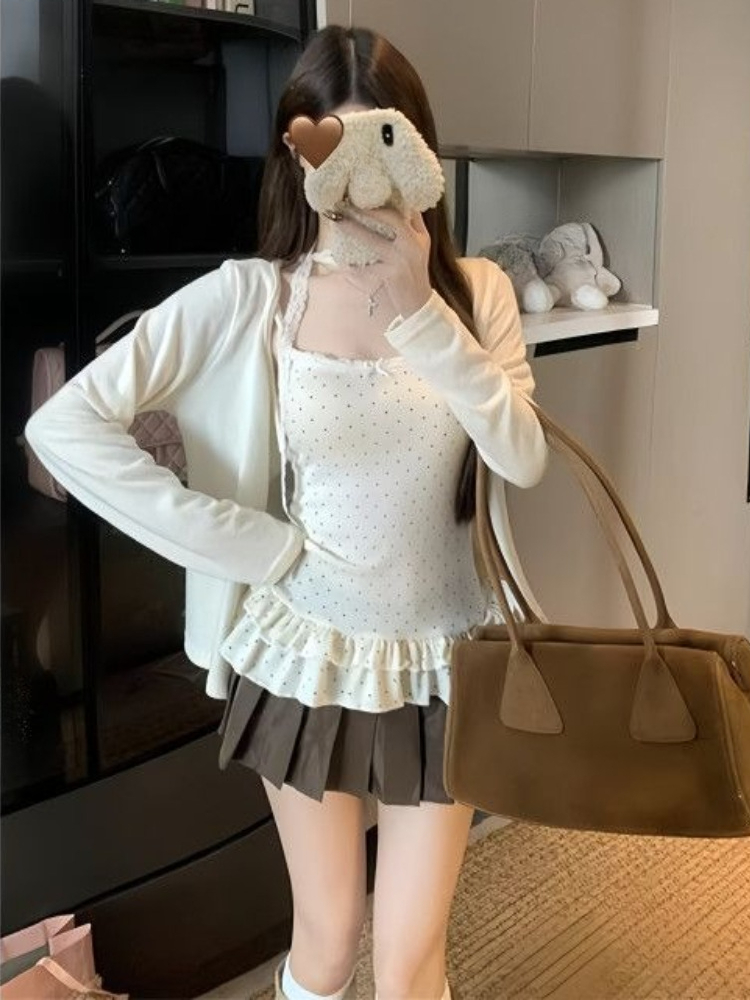 Setelan Blus Vintage Musim Sem - Women'S Fashion Vest Tops ulasan dan harga