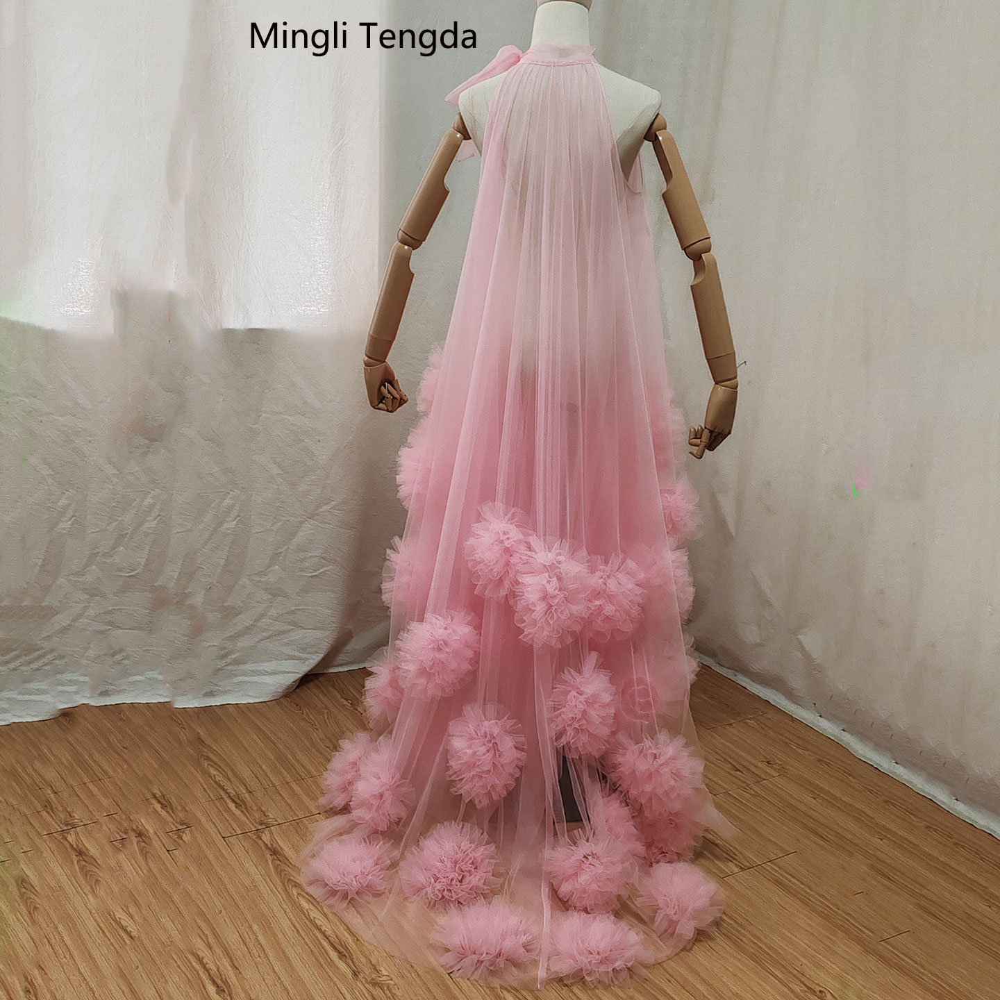 Mingli Tengda Peach Pink Tulle - Women Fashion Photoshoot ulasan dan harga