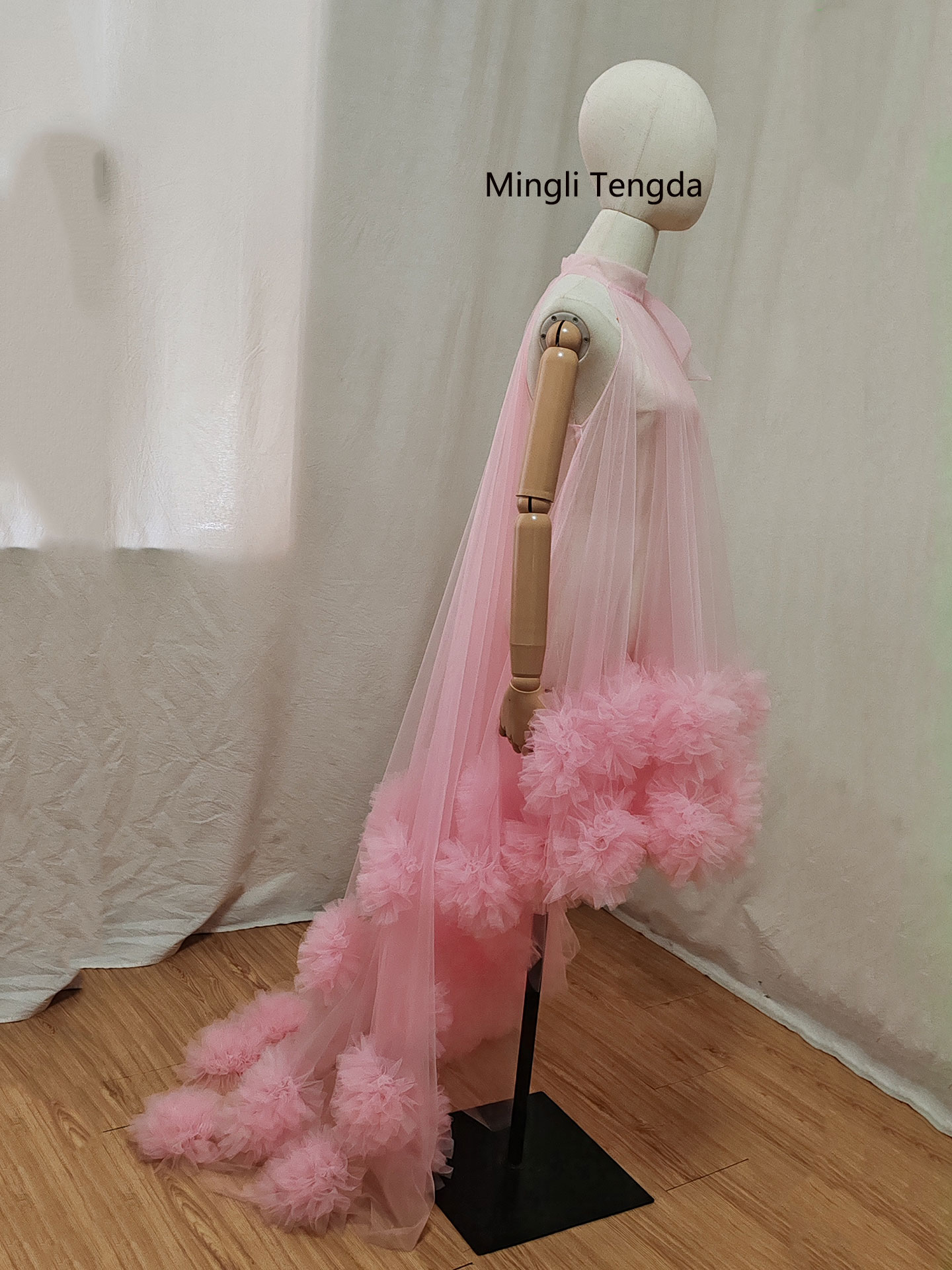 Mingli Tengda Peach Pink Tulle - Women Fashion Photoshoot ulasan dan harga