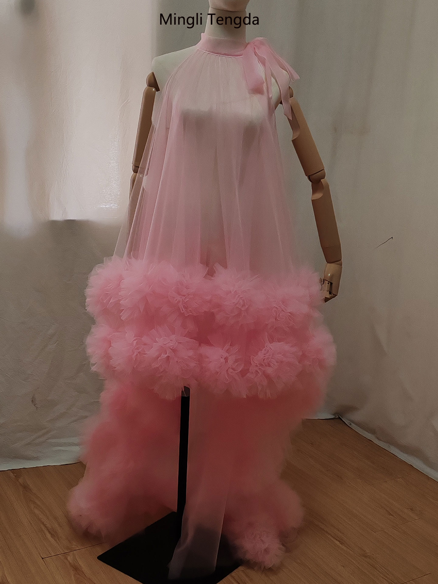 Mingli Tengda Peach Pink Tulle - Women Fashion Photoshoot ulasan dan harga