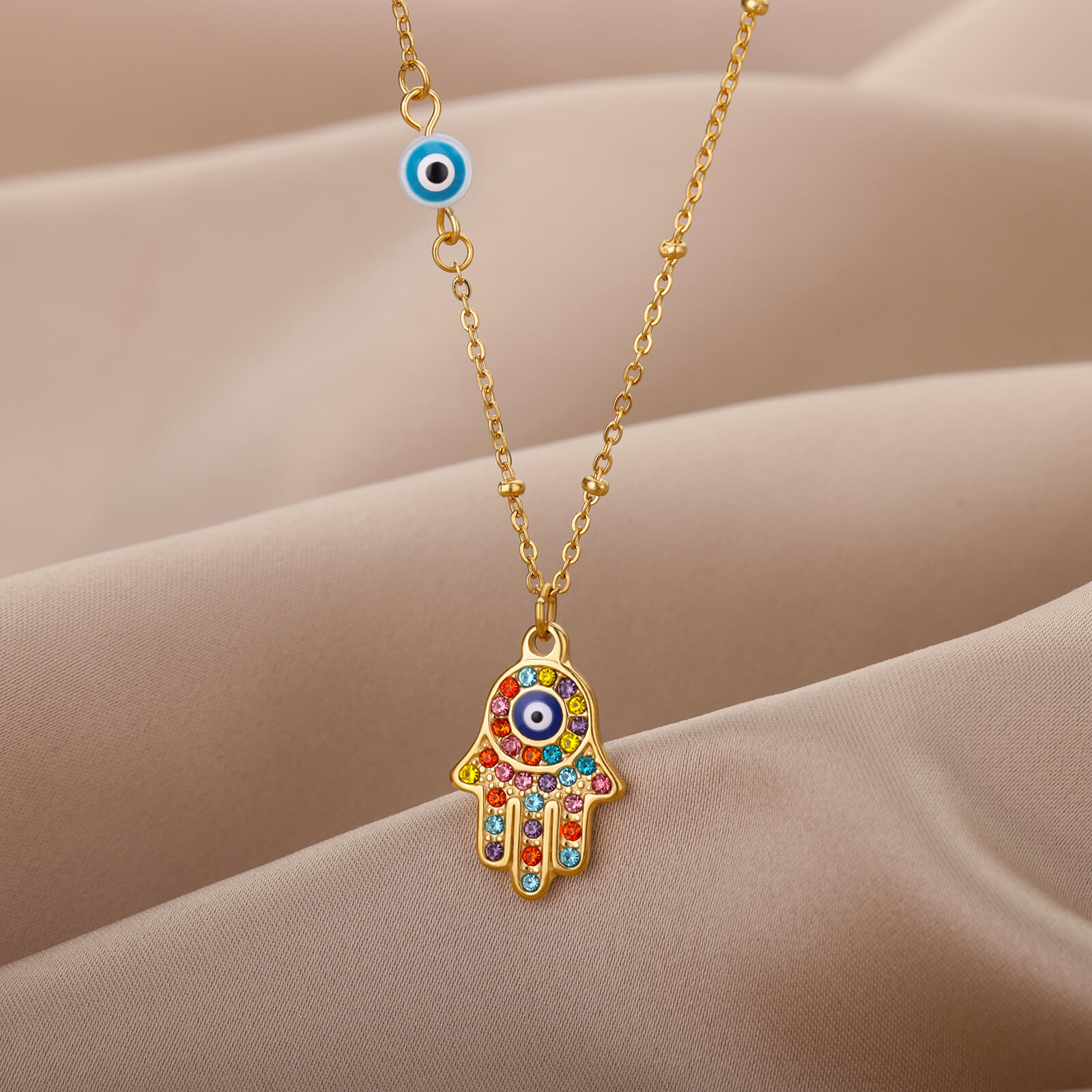 Kalung mata jahat Hamsa Turki  - Women'S Fashion Jewellery ulasan dan harga