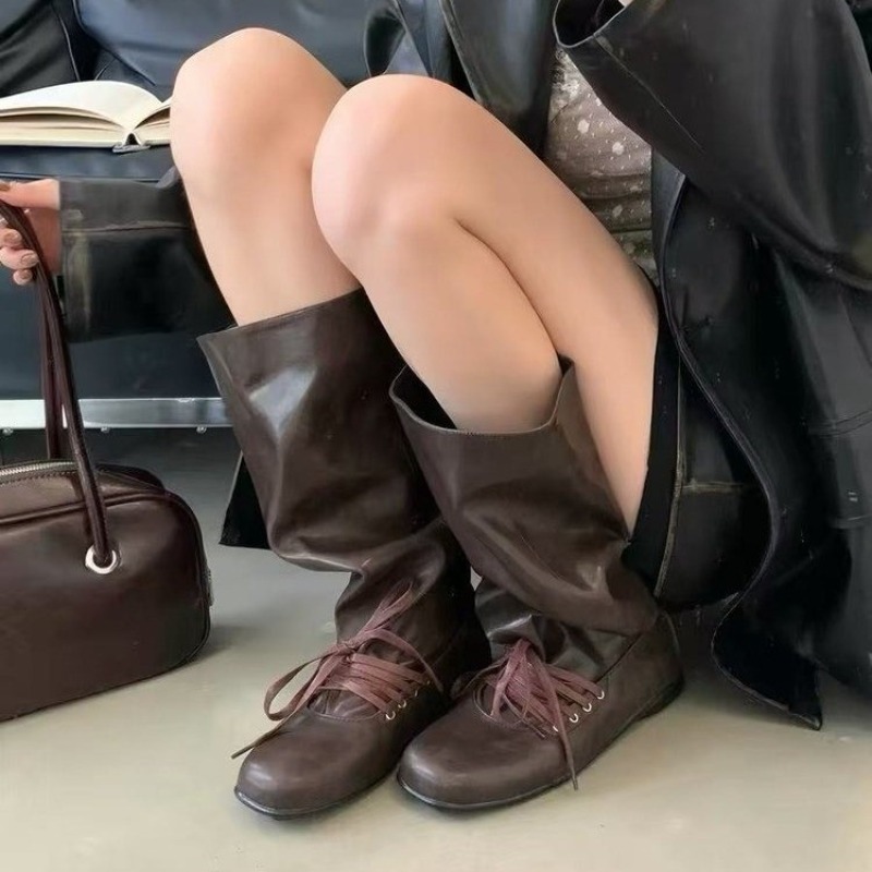 Sepatu Bot Tinggi Berkerut unt - Women'S Fashion Knee High Boots ulasan dan harga