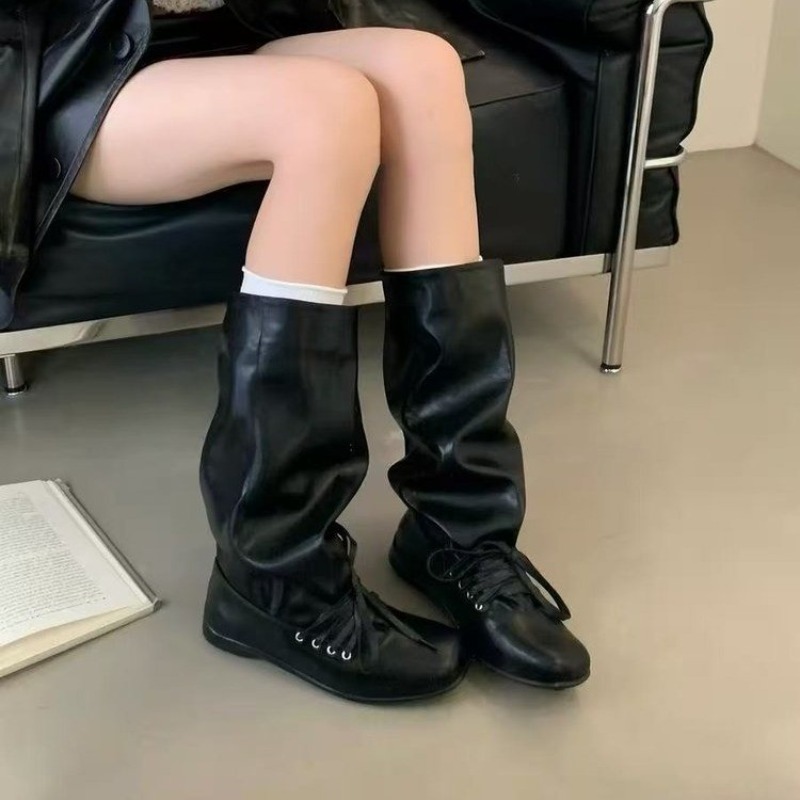 Sepatu Bot Tinggi Berkerut unt - Women'S Fashion Knee High Boots ulasan dan harga